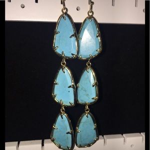 Kendra Scott Lillian 3-Drop Turquoise Earrings